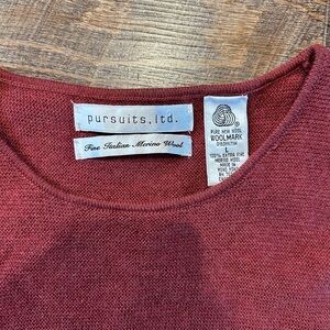 Pursuits Ltd. Women's Crewneck sleeveless Sweater Italian Merino Wool .